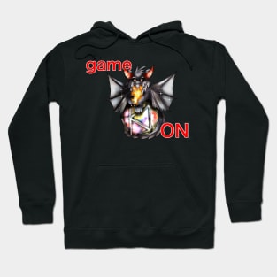 Game ON with a D20 dice and a black dragon Hoodie